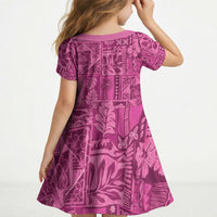 Hawaii Rainforest Beach Tropical Flowers Kid Short Sleeve Dress LT14 - Polynesian Pride