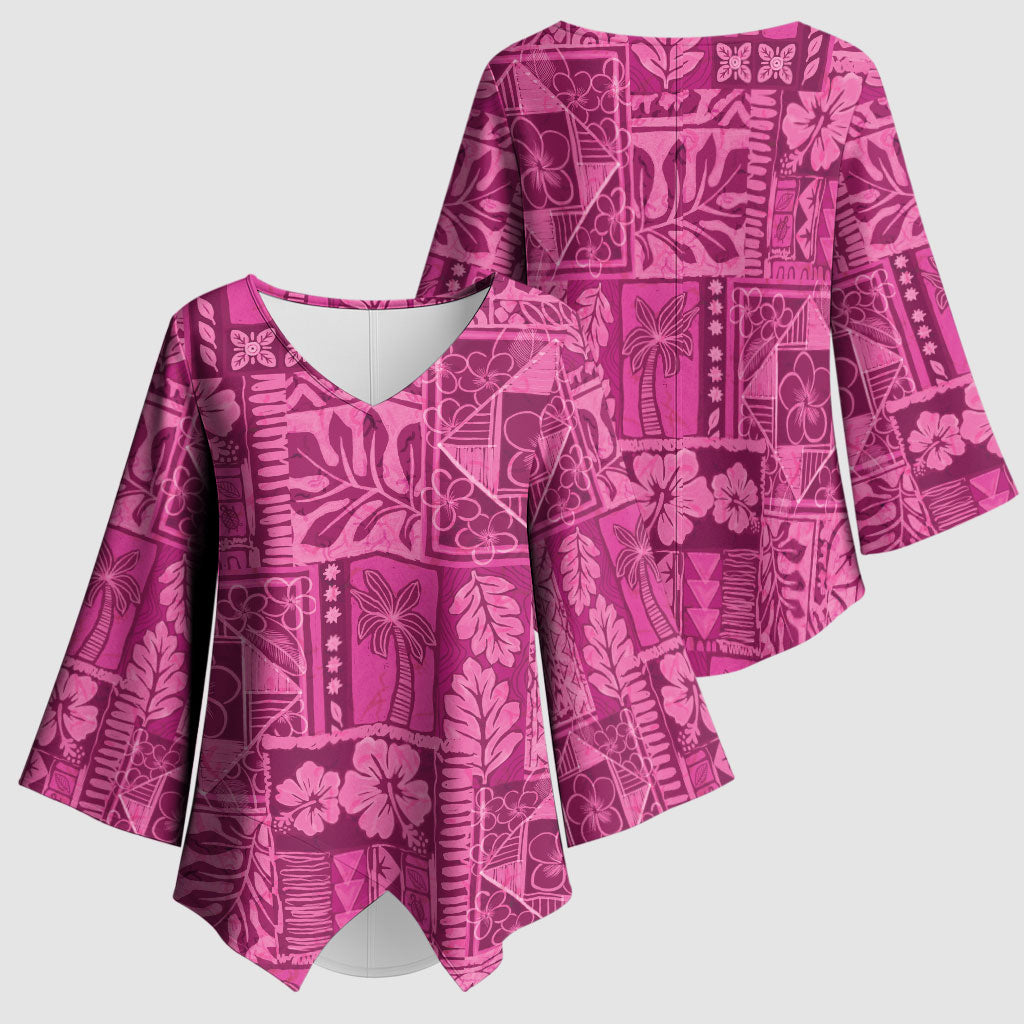 Hawaii Rainforest Beach Tropical Flowers Kimono Sleeve Blouse LT14 - Polynesian Pride