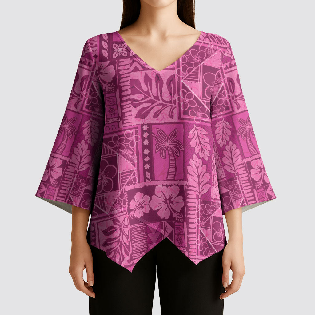 Hawaii Rainforest Beach Tropical Flowers Kimono Sleeve Blouse LT14 - Polynesian Pride
