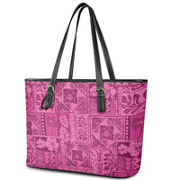 Hawaii Rainforest Beach Tropical Flowers Leather Tote Bag LT14 - Polynesian Pride
