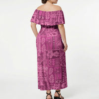 Hawaii Rainforest Beach Tropical Flowers Off Shoulder Maxi Dress LT14 - Polynesian Pride