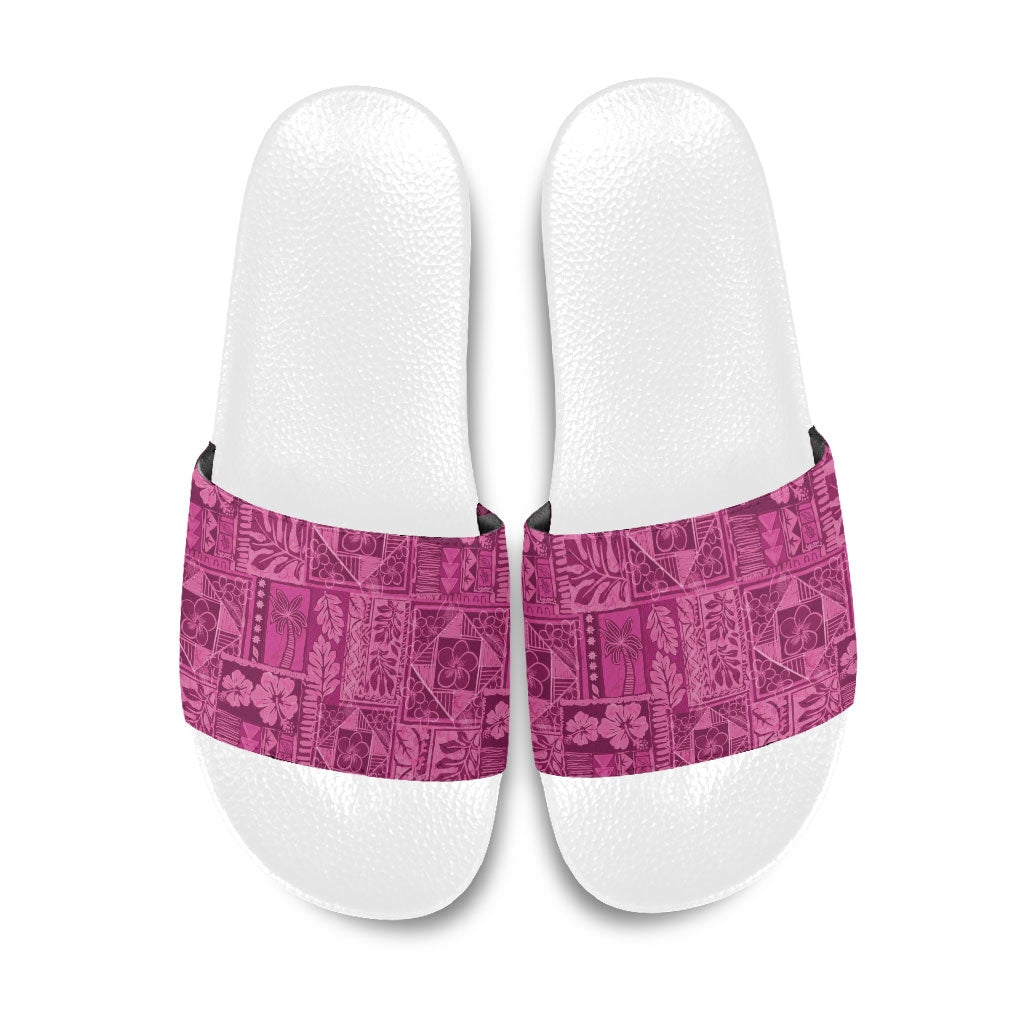 Hawaii Rainforest Beach Tropical Flowers Slide Sandals LT14 Pink - Polynesian Pride