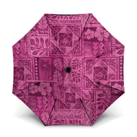 Hawaii Rainforest Beach Tropical Flowers Umbrella LT14 One Size Folded 11.42 inch Opened Diameter 37.4 inch Pink - Polynesian Pride