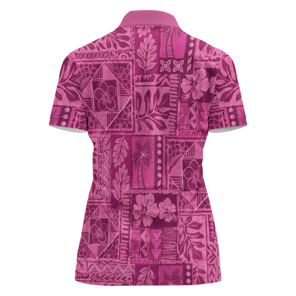 Hawaii Rainforest Beach Tropical Flowers Women Polo Shirt LT14 - Polynesian Pride