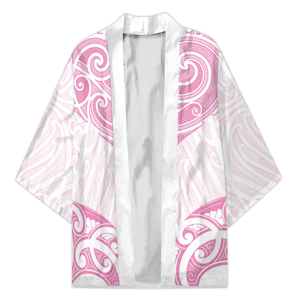 New Zealand Manta Ray Tattoo Kimono Aotearoa Maori Haehae Pink LT14 Unisex Pink - Polynesian Pride