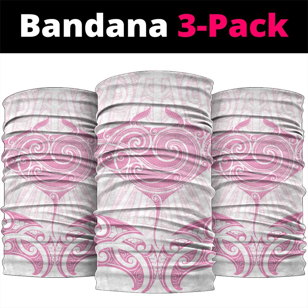 New Zealand Manta Ray Tattoo Neck Gaiter Aotearoa Maori Haehae Pink LT14 package One Size: 25*50cm Pink - Polynesian Pride