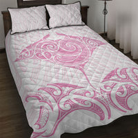 New Zealand Manta Ray Tattoo Quilt Bed Set Aotearoa Maori Haehae Pink LT14 Pink - Polynesian Pride