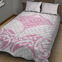 New Zealand Manta Ray Tattoo Quilt Bed Set Aotearoa Maori Haehae Pink LT14 - Polynesian Pride