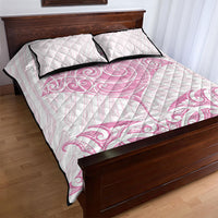 New Zealand Manta Ray Tattoo Quilt Bed Set Aotearoa Maori Haehae Pink LT14 - Polynesian Pride