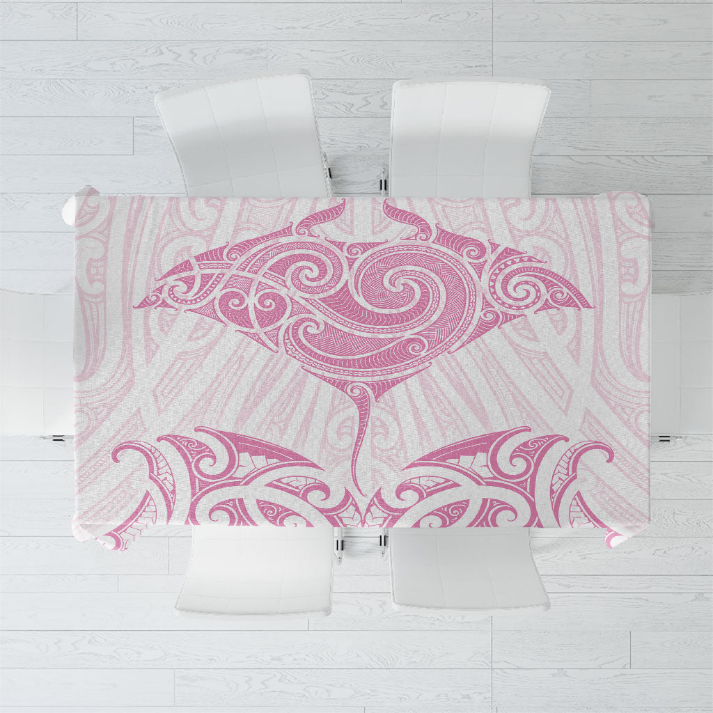 New Zealand Manta Ray Tattoo Tablecloth Aotearoa Maori Haehae Pink LT14 Pink - Polynesian Pride