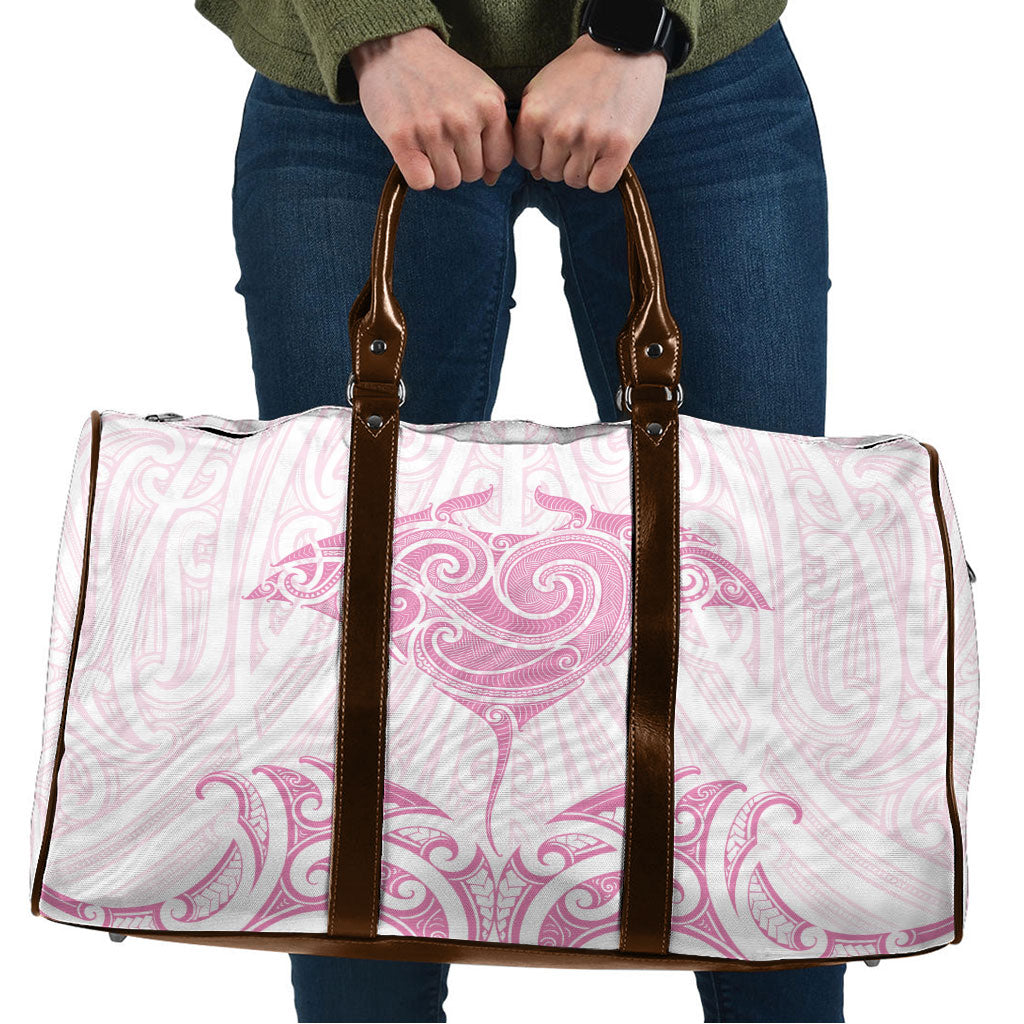 New Zealand Manta Ray Tattoo Travel Bag Aotearoa Maori Haehae Pink LT14 Pink - Polynesian Pride