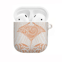 New Zealand Manta Ray Tattoo AirPods Case Aotearoa Maori Haehae Orange LT14 Orange - Polynesian Pride
