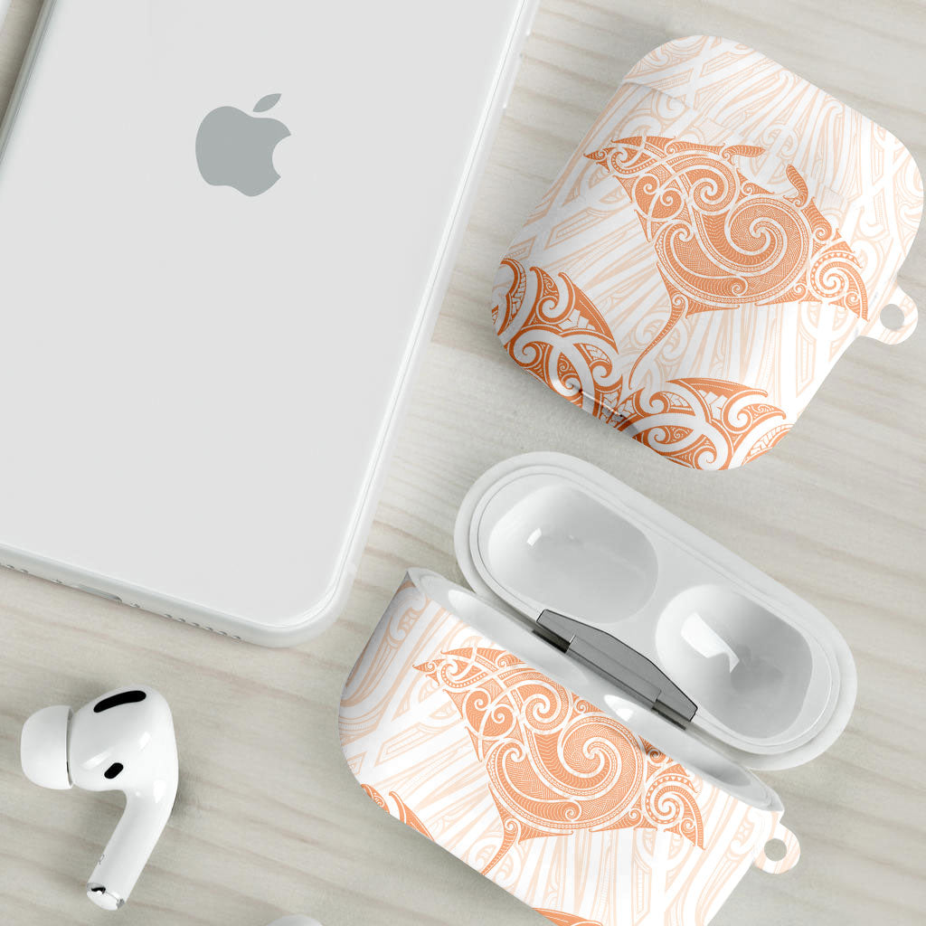 New Zealand Manta Ray Tattoo AirPods Case Aotearoa Maori Haehae Orange LT14 - Polynesian Pride