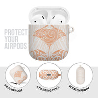 New Zealand Manta Ray Tattoo AirPods Case Aotearoa Maori Haehae Orange LT14 - Polynesian Pride