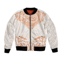 New Zealand Manta Ray Tattoo Bomber Jacket Aotearoa Maori Haehae Orange LT14 Unisex Orange - Polynesian Pride