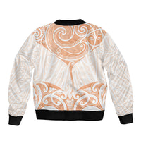New Zealand Manta Ray Tattoo Bomber Jacket Aotearoa Maori Haehae Orange LT14 - Polynesian Pride