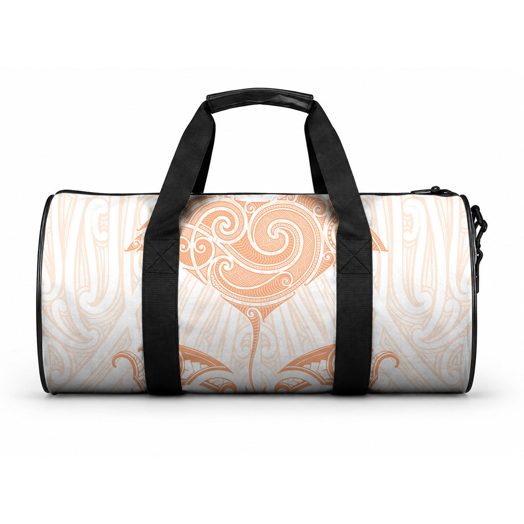 New Zealand Manta Ray Tattoo Duffle Bag Aotearoa Maori Haehae Orange LT14 One size Orange - Polynesian Pride