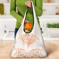 New Zealand Manta Ray Tattoo Grocery Bag Aotearoa Maori Haehae Orange LT14 - Polynesian Pride