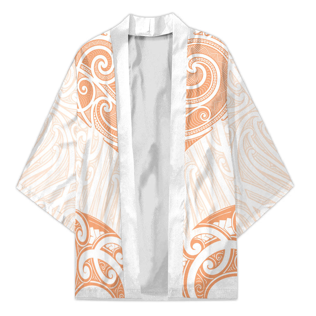 New Zealand Manta Ray Tattoo Kimono Aotearoa Maori Haehae Orange LT14 Unisex Orange - Polynesian Pride