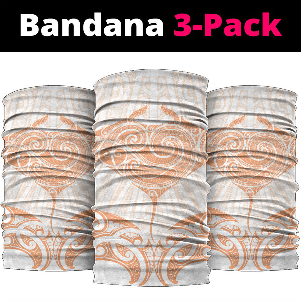 New Zealand Manta Ray Tattoo Neck Gaiter Aotearoa Maori Haehae Orange LT14 package One Size: 25*50cm Orange - Polynesian Pride