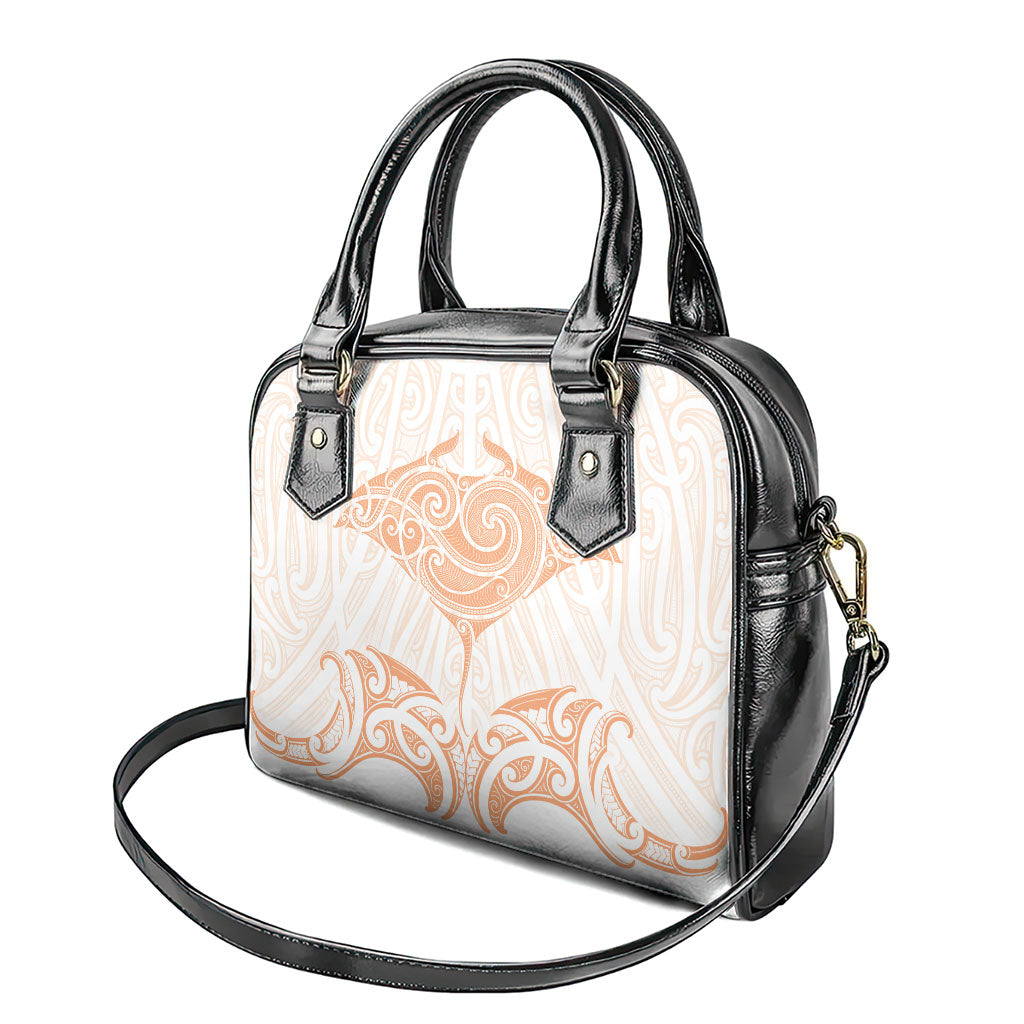 New Zealand Manta Ray Tattoo Shoulder Handbag Aotearoa Maori Haehae Orange LT14 - Polynesian Pride