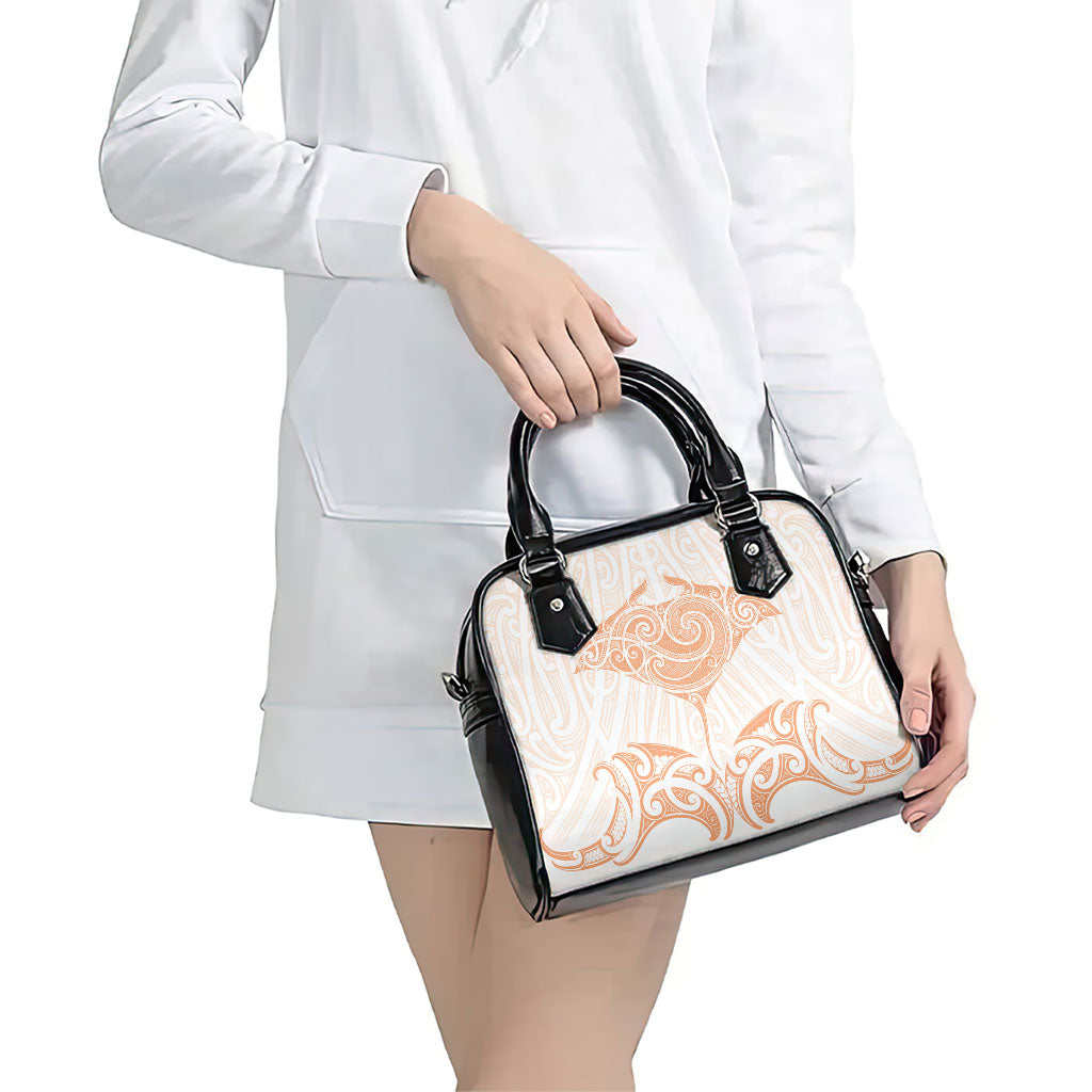 New Zealand Manta Ray Tattoo Shoulder Handbag Aotearoa Maori Haehae Orange LT14 - Polynesian Pride