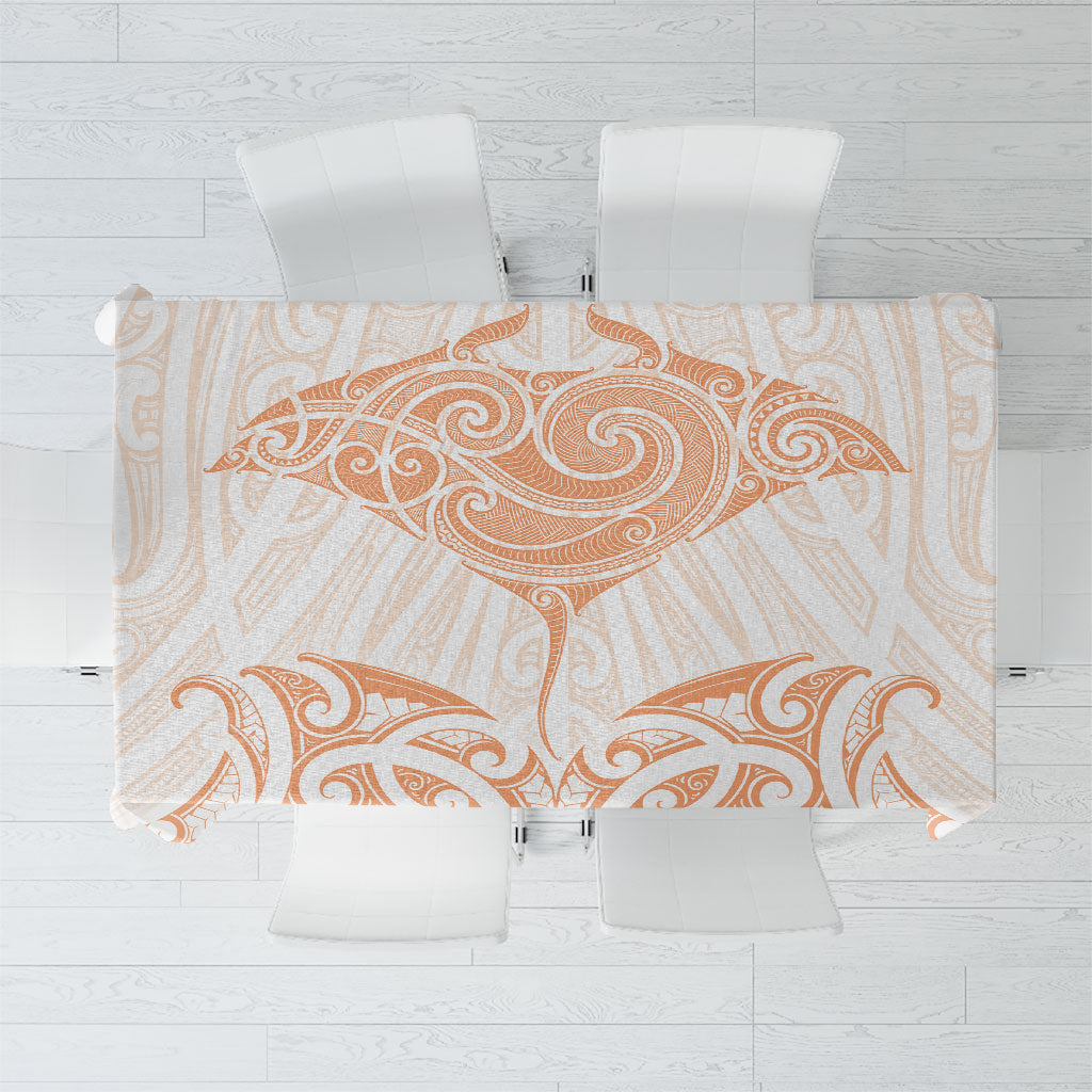 New Zealand Manta Ray Tattoo Tablecloth Aotearoa Maori Haehae Orange LT14 Orange - Polynesian Pride