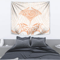 New Zealand Manta Ray Tattoo Tapestry Aotearoa Maori Haehae Orange LT14 - Polynesian Pride
