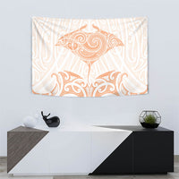 New Zealand Manta Ray Tattoo Tapestry Aotearoa Maori Haehae Orange LT14 - Polynesian Pride