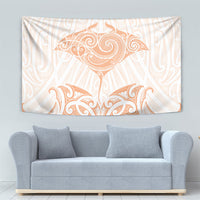 New Zealand Manta Ray Tattoo Tapestry Aotearoa Maori Haehae Orange LT14 - Polynesian Pride