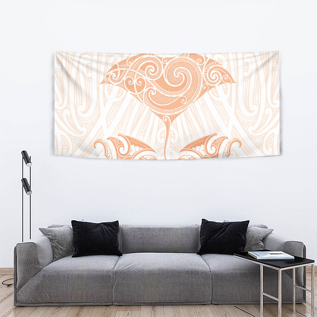 New Zealand Manta Ray Tattoo Tapestry Aotearoa Maori Haehae Orange LT14 - Polynesian Pride