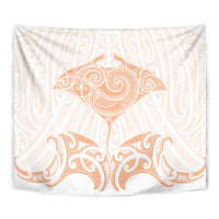 New Zealand Manta Ray Tattoo Tapestry Aotearoa Maori Haehae Orange LT14 - Polynesian Pride
