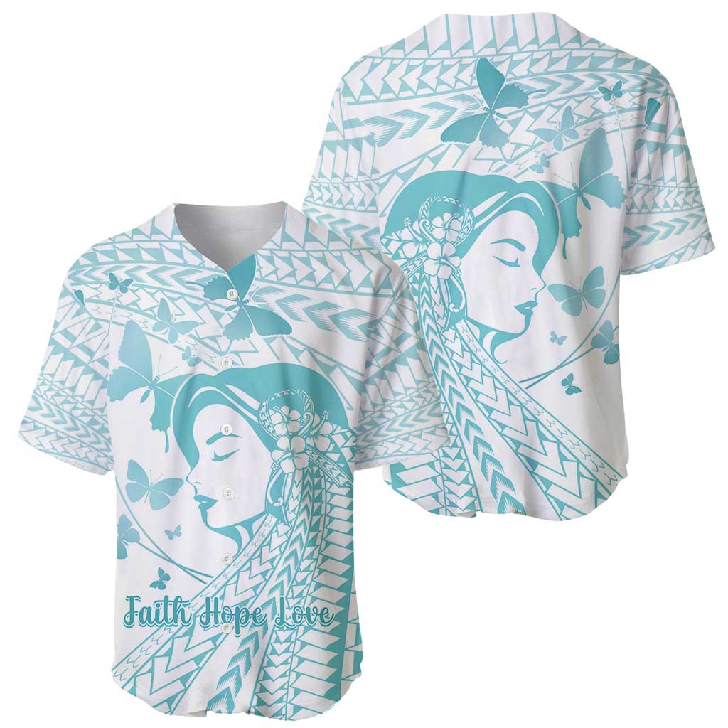 Polynesia Cervical Cancer Awareness Month Baseball Jersey Polynesian Women Faith Hope Love! LT14 - Polynesian Pride