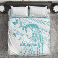 Polynesia Cervical Cancer Awareness Month Bedding Set Polynesian Women Faith Hope Love! LT14 White - Polynesian Pride
