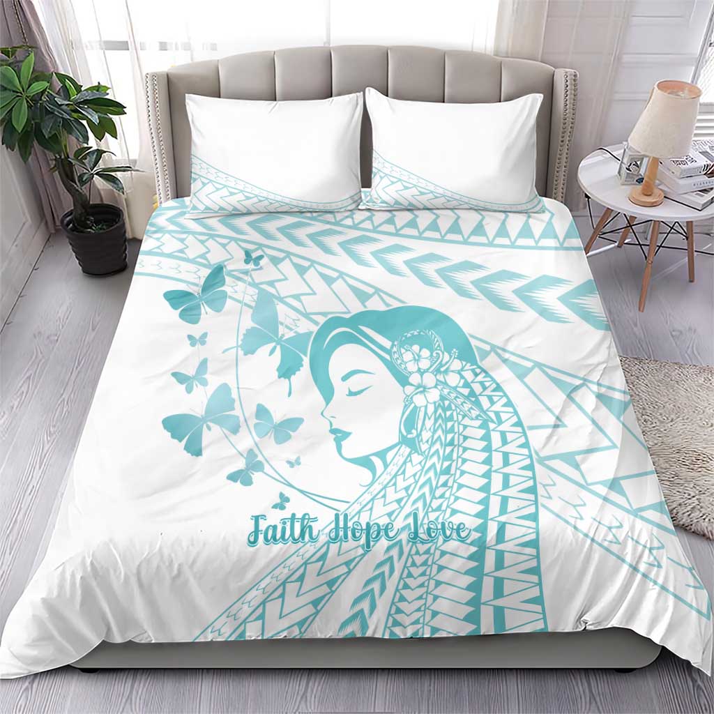 Polynesia Cervical Cancer Awareness Month Bedding Set Polynesian Women Faith Hope Love! LT14 - Polynesian Pride