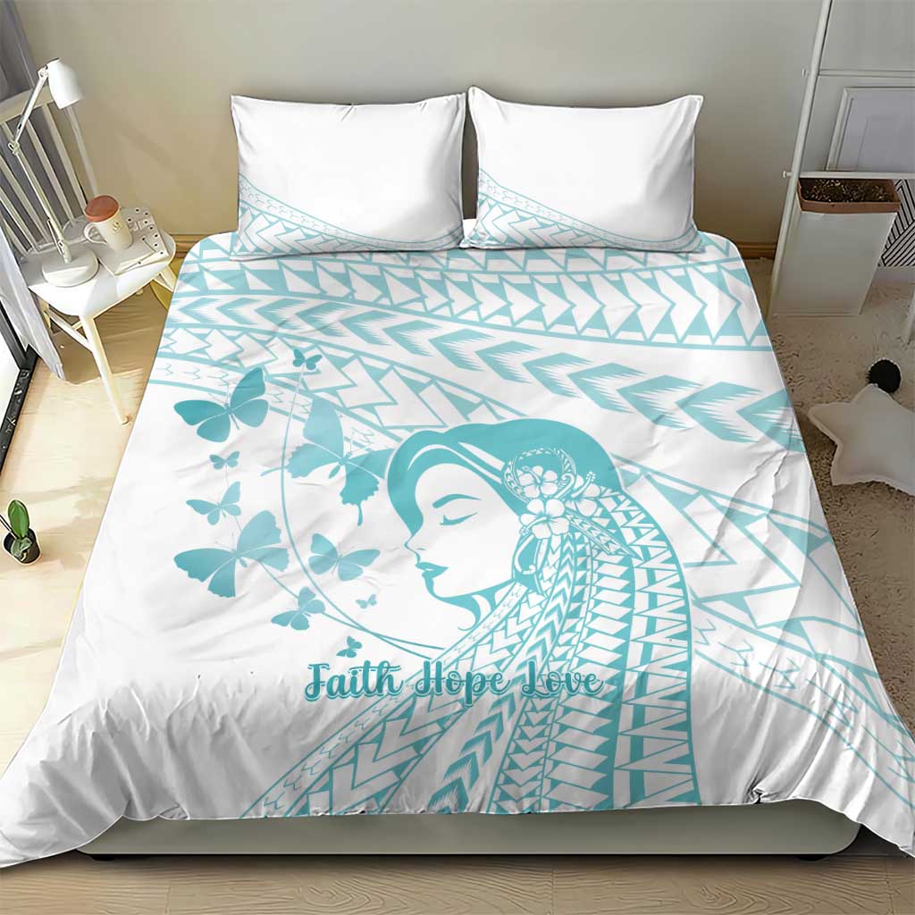 Polynesia Cervical Cancer Awareness Month Bedding Set Polynesian Women Faith Hope Love! LT14 - Polynesian Pride