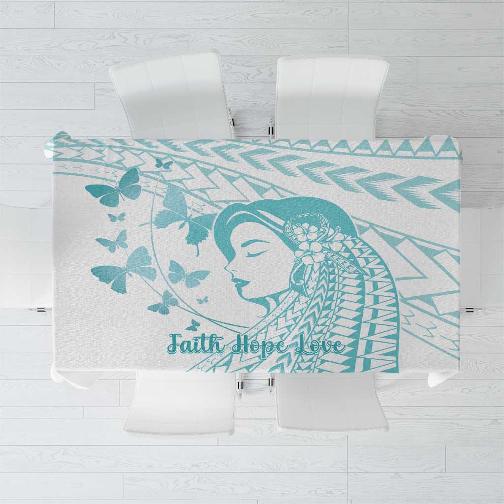 Polynesia Cervical Cancer Awareness Month Tablecloth Polynesian Women Faith Hope Love!