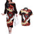 Polynesia AIDS Awareness Month Couples Matching Off The Shoulder Long Sleeve Dress and Hawaiian Shirt Take The Rights Path Polynesian Pattern