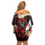 Polynesia AIDS Awareness Month Family Matching Off Shoulder Short Dress and Hawaiian Shirt Take The Rights Path Polynesian Pattern