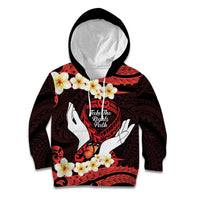 Polynesia AIDS Awareness Month Kid Hoodie Take The Rights Path Polynesian Pattern LT14 Hoodie Red - Polynesian Pride
