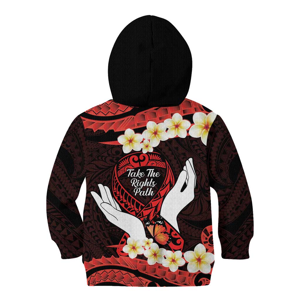 Polynesia AIDS Awareness Month Kid Hoodie Take The Rights Path Polynesian Pattern LT14 - Polynesian Pride