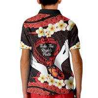 Polynesia AIDS Awareness Month Kid Polo Shirt Take The Rights Path Polynesian Pattern LT14 - Polynesian Pride