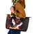 Polynesia AIDS Awareness Month Leather Tote Bag Take The Rights Path Polynesian Pattern