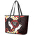 Polynesia AIDS Awareness Month Leather Tote Bag Take The Rights Path Polynesian Pattern