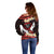 Polynesia AIDS Awareness Month Off Shoulder Sweater Take The Rights Path Polynesian Pattern