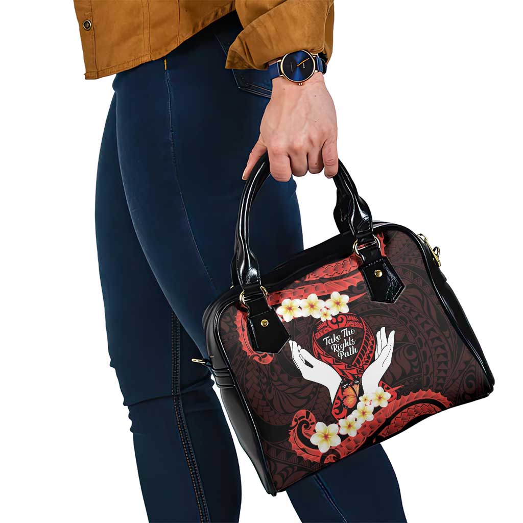 Polynesia AIDS Awareness Month Shoulder Handbag Take The Rights Path Polynesian Pattern LT14 - Polynesian Pride