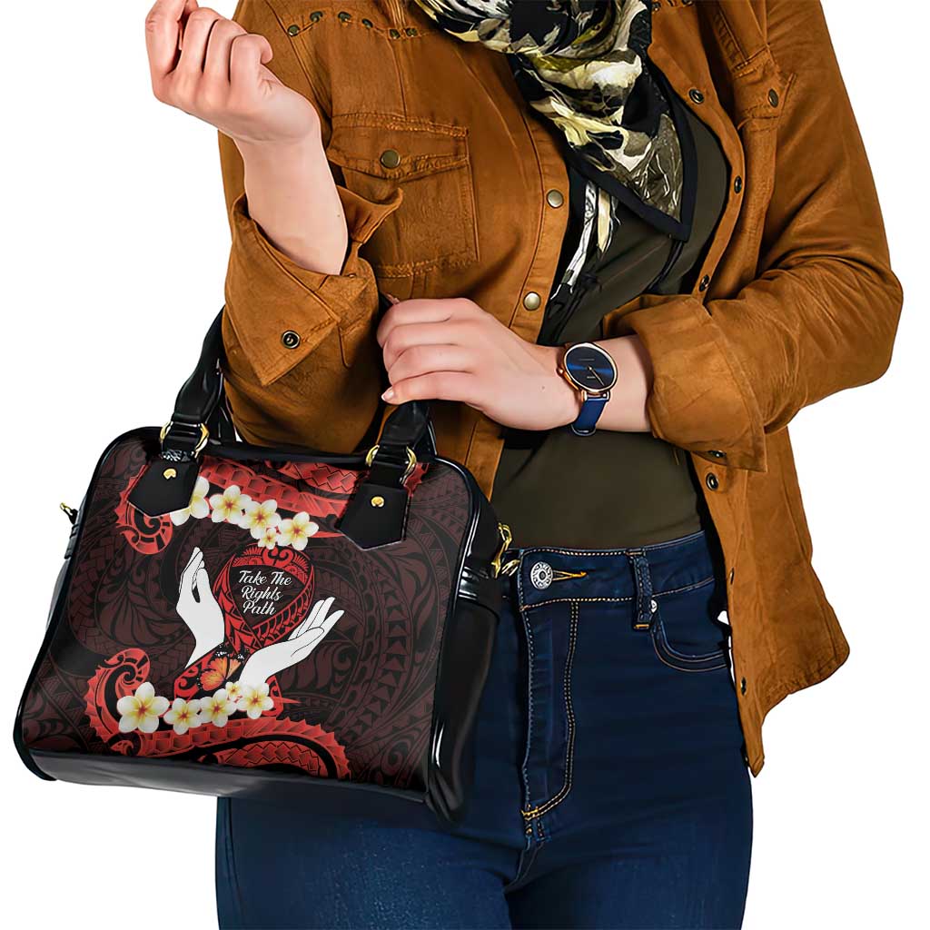 Polynesia AIDS Awareness Month Shoulder Handbag Take The Rights Path Polynesian Pattern LT14 - Polynesian Pride