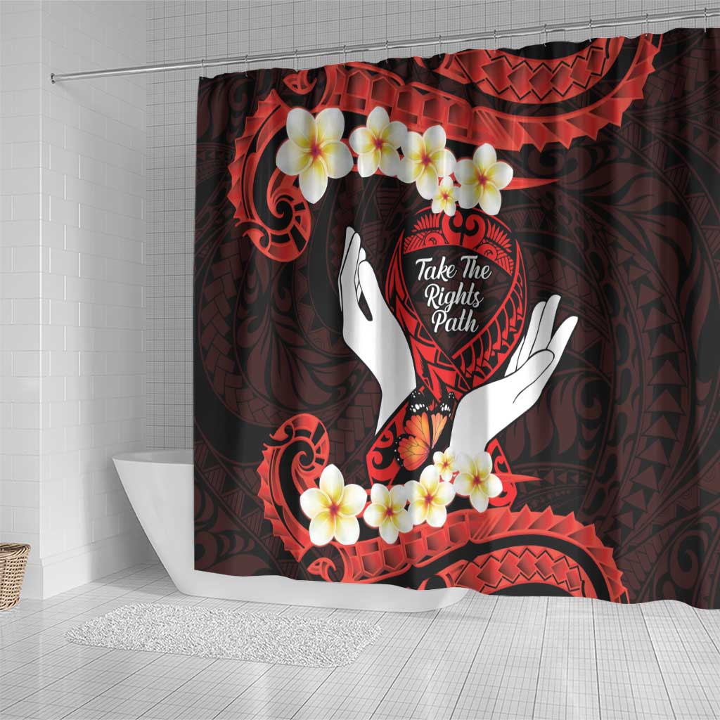 Polynesia AIDS Awareness Month Shower Curtain Take The Rights Path Polynesian Pattern LT14 - Polynesian Pride