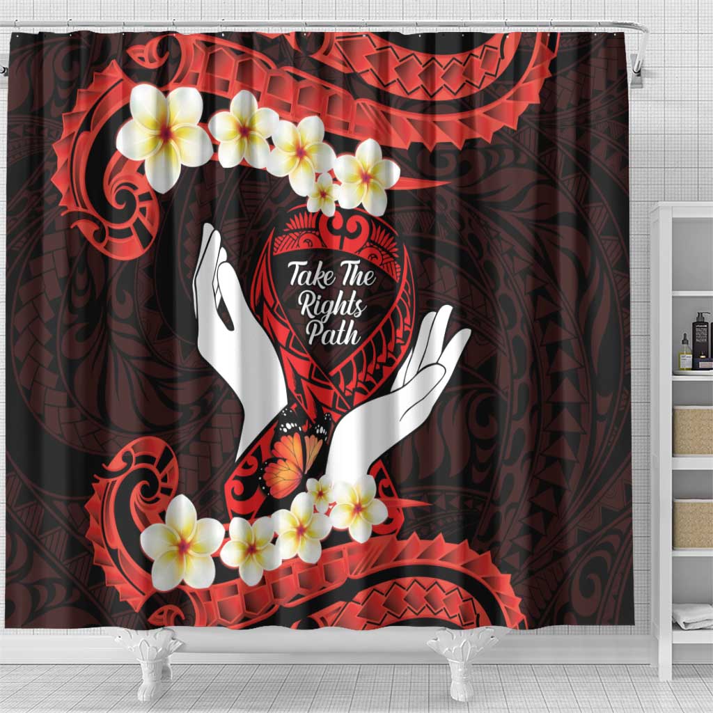 Polynesia AIDS Awareness Month Shower Curtain Take The Rights Path Polynesian Pattern LT14 - Polynesian Pride