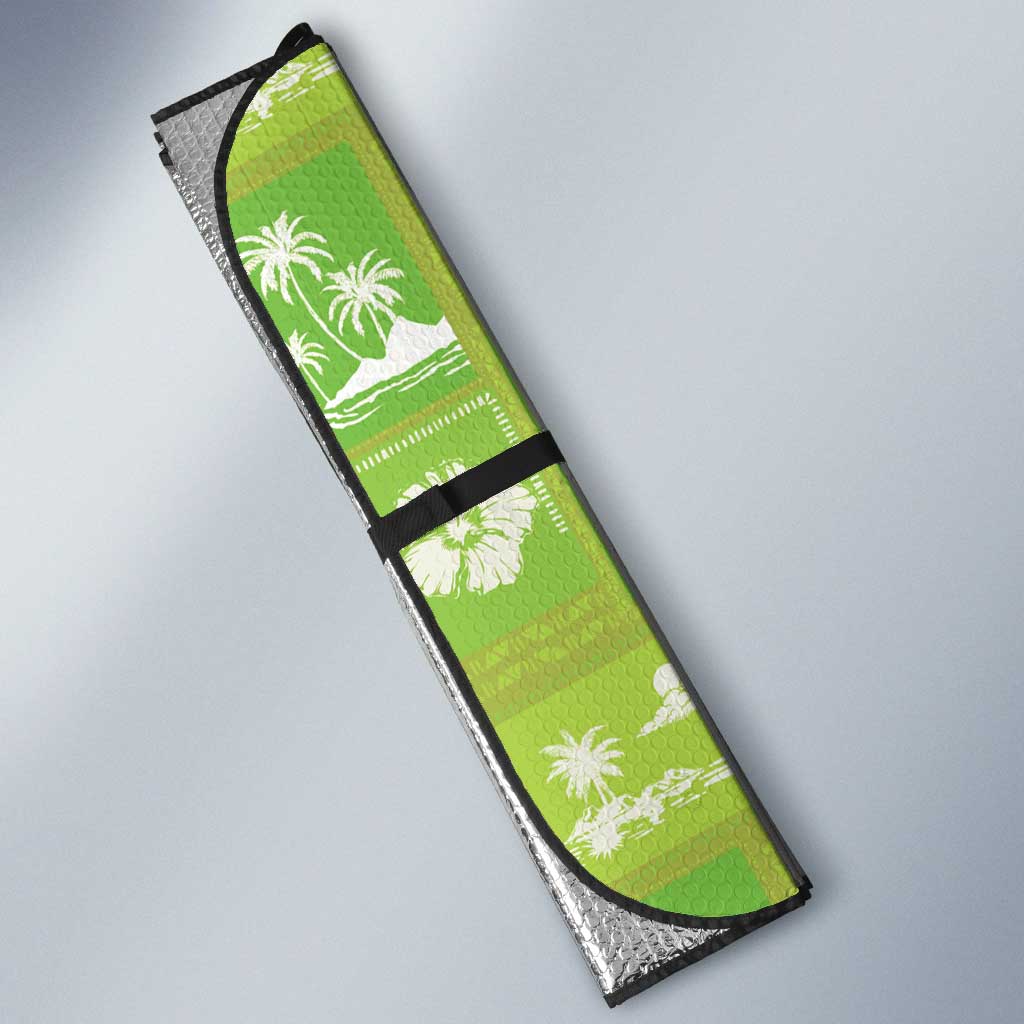Aloha Hawaii Tuberose Lei Auto Sun Shade Tropical Vibes Green Color LT14 - Polynesian Pride
